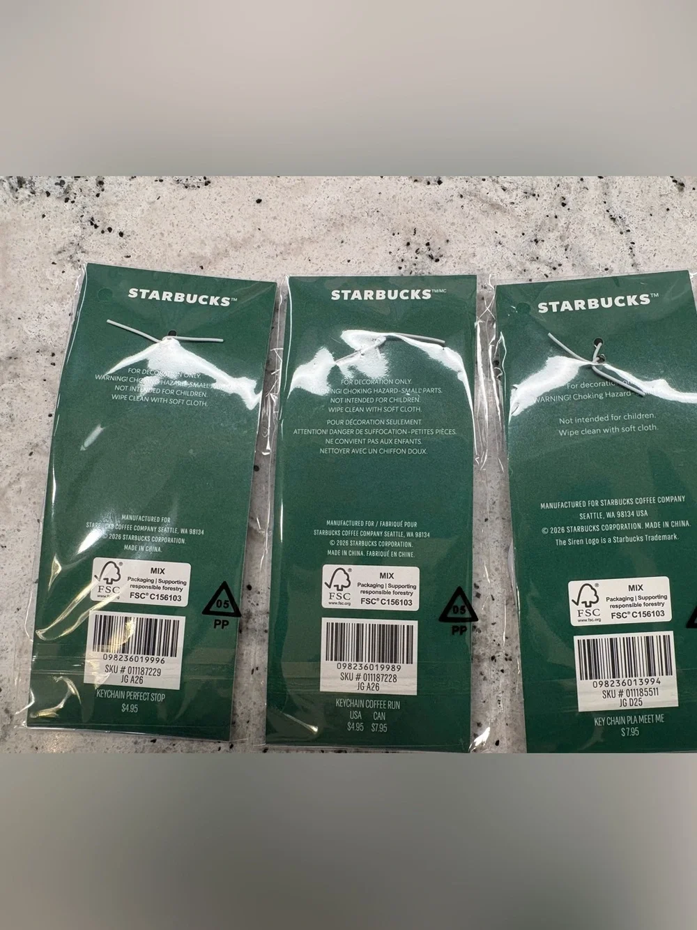 3 NWT. Starbucks 2026 Summer Road Trip Collection Motel Keychains Bundle. All 3!
